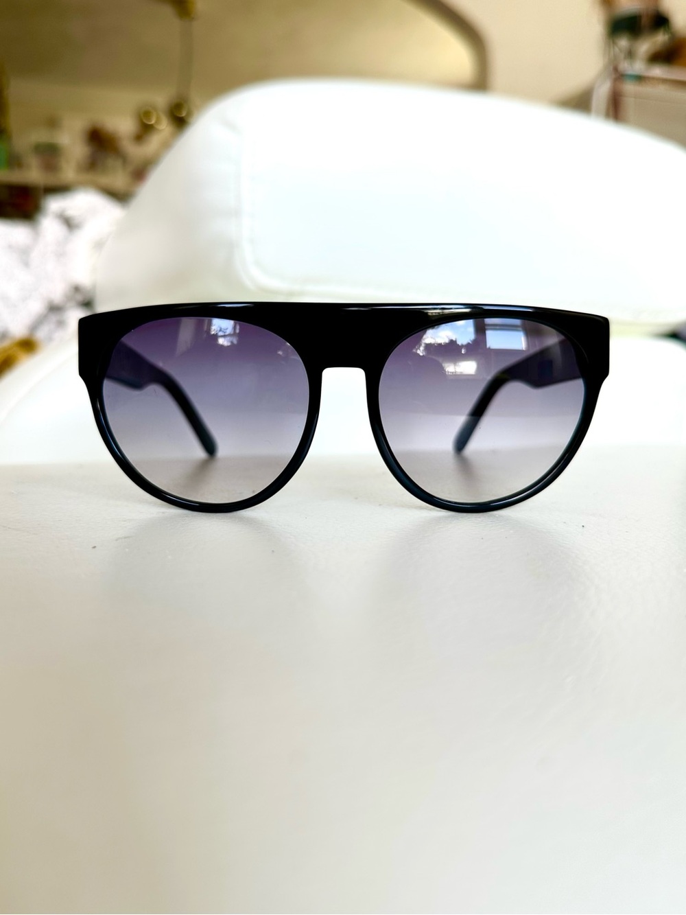 Poppy Lissiman archived ‘Quinn’ faded lense black aviator style sunglasses!